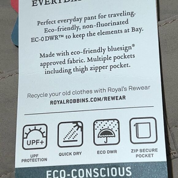 NWT Royal Robbins Everyday Traveler Pant 50+ UV Protection Mens 40/30 - Picture 11 of 12